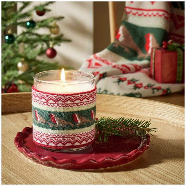 Sainsbury's Home Christmas Spice Candle With Robin Jumper - gallery image 1