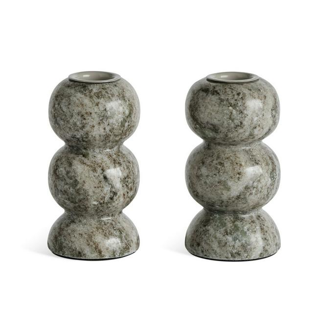 Habitat marble candle holders - Set of 2 - gallery image 1