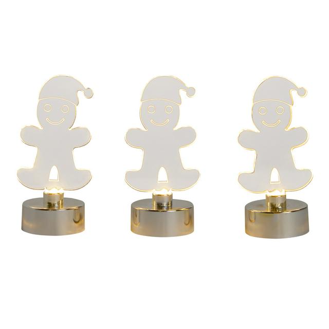 Sainsbury's Home Pack of 3 Tabletop  Gingerbread Tea Light - gallery image 1
