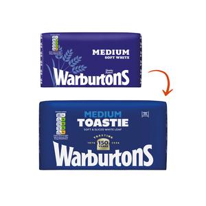 Warburtons Medium Sliced White Bread 800g - gallery image 2
