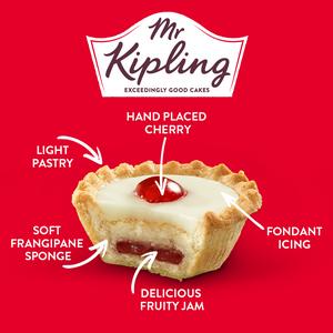 Mr Kipling Cherry Bakewell Tarts Cakes x6 - gallery image 2