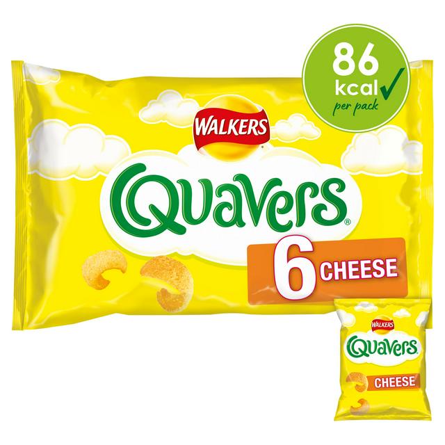 Walkers Quavers Cheese Multipack Crisps Snacks 6x16g