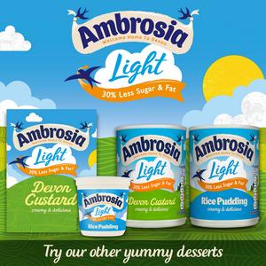 Ambrosia Light 400g Low Fat & Reduced Sugar Rice Pudding Dessert Can - gallery image 2