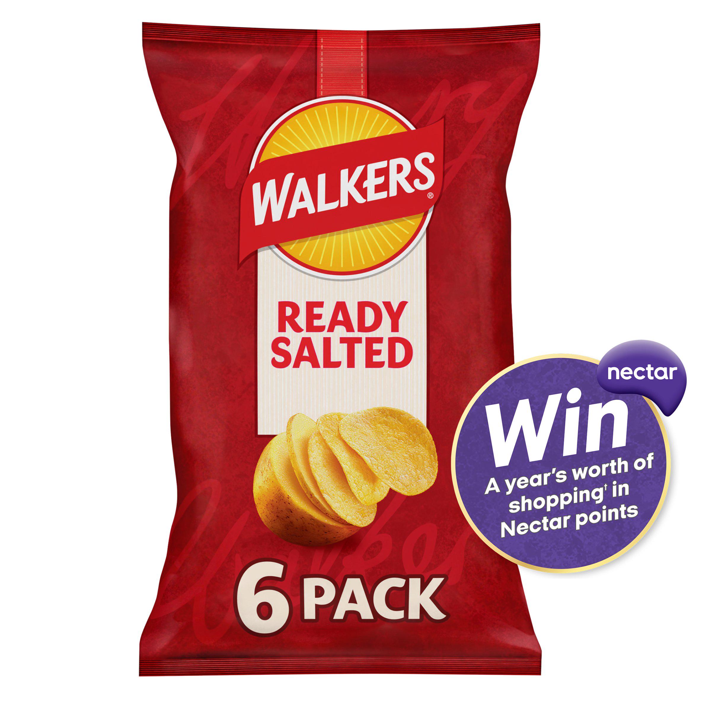 Walkers Ready Salted Multipack Crisps 6x25g