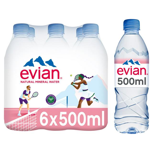 Evian Natural Mineral Water 6x500ml