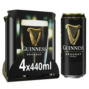 Guinness Draught Stout Beer Cans 4x440ml