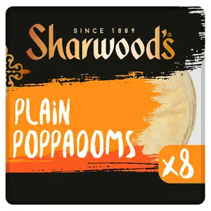 Sharwood's Plain Poppadoms x8