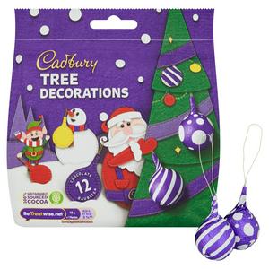 Cadbury Milk Chocolate Tree Bauble Decorations Bag 72g | Sainsbury\'s