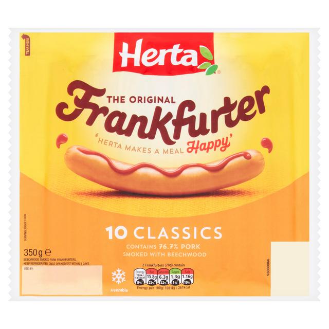 Herta Frankfurter Hot Dogs x10 350g