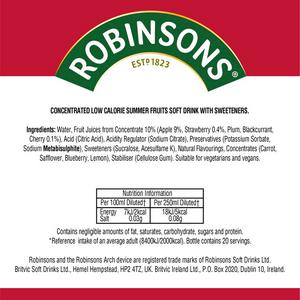Robinsons Summer Fruits Squash No Added Sugar 1L - gallery image 4
