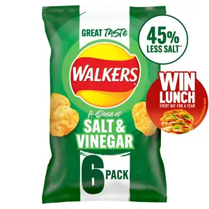 Walkers Salt & Vinegar Multipack Crisps 6x25g