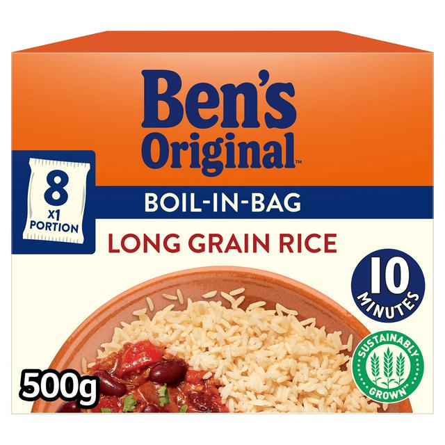 Bens Original Boil in Bag Long Grain Rice 8x62.5g