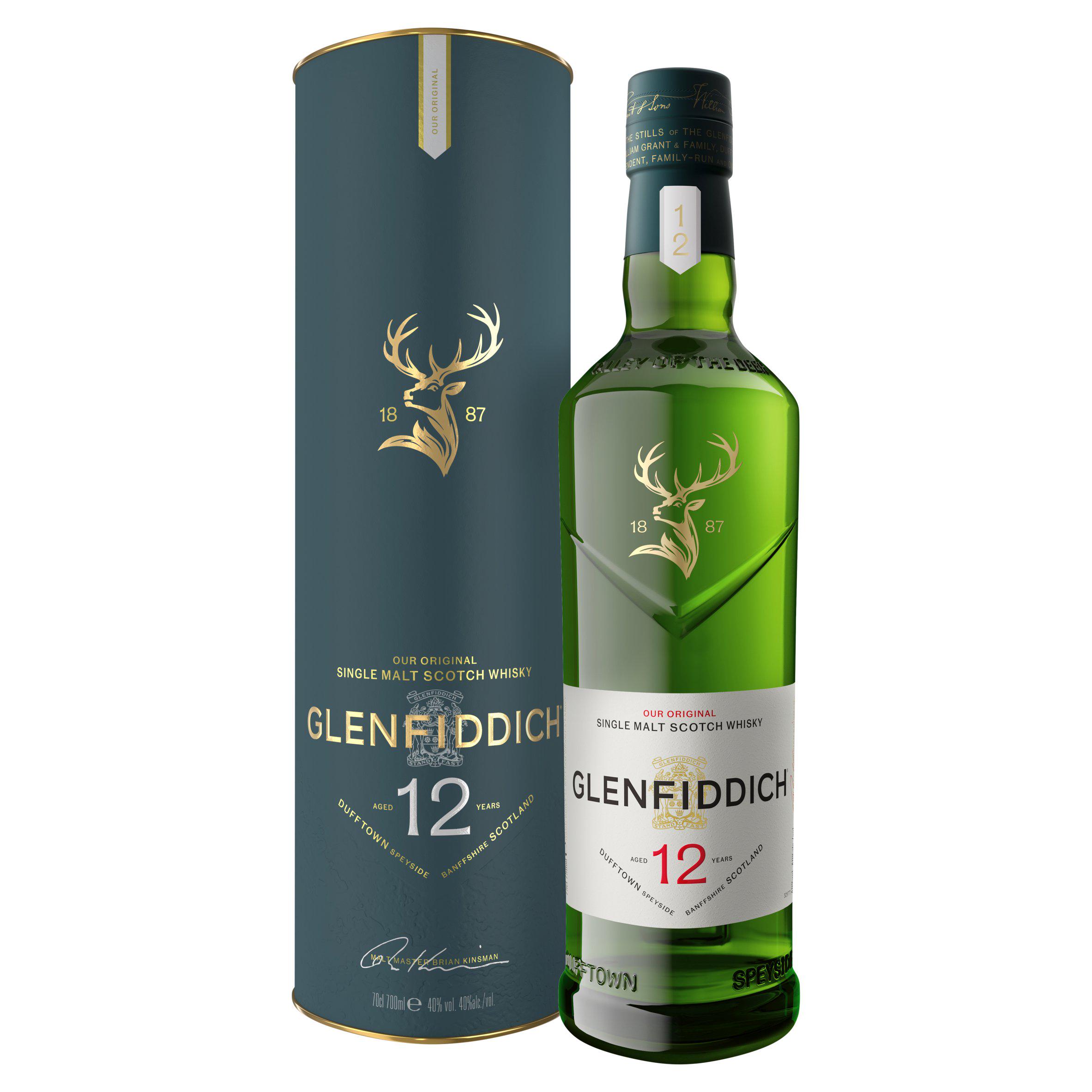 Glenfiddich 12 Year Old Single Malt Scotch Whisky 70cl