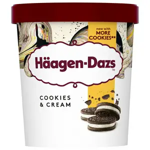 Haagen-Dazs Cookies & Cream Ice Cream Frozen Dessert Tub 460ml