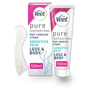 Veet Pure Hair Removal Cream Body & Legs for Sensitive Skin 100ml |  Sainsbury's