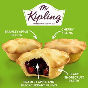 Mr Kipling Apple, Blackcurrant & Cherry Fruit Pies Cakes x6 - gallery image 2