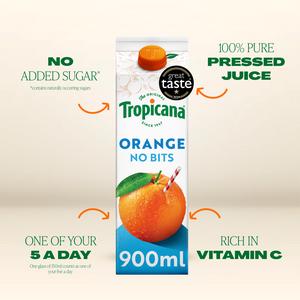 Tropicana Smooth Orange Fruit Juice 900ml - gallery image 2