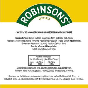 Robinsons Lemon Squash No Added Sugar 1L - gallery image 3