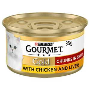 Gourmet Gold Tinned Cat Food Chicken And Liver In Gravy 85g