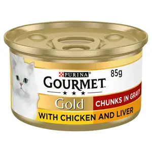 Gourmet Gold Chunks in Gravy Chicken & Liver Wet Cat Food 85g