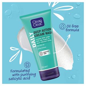 Clean & Clear Deep Action Cream Wash Face Wash 150ml - gallery image 2