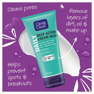 Clean & Clear Deep Action Cream Wash Face Wash 150ml - gallery image 4