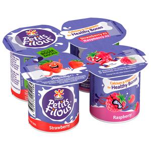 Petits Filous Kids Strawberry & Raspberry Yoghurt 4x85g - gallery image 2