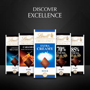 Lindt Excellence Milk Extra Creamy Chocolate Bar 100g - gallery image 6