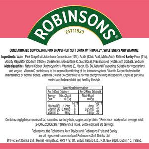 Robinsons Fruit & Barley Pink Grapefruit Squash 1L - gallery image 4