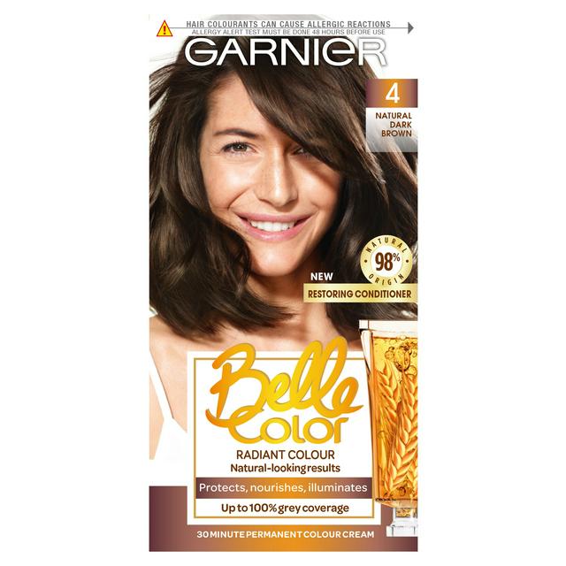 Garnier Belle Color Natural Permanent Hair Dye Dark Brown 4 | Sainsbury's