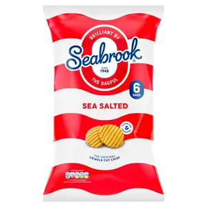 Seabrook Crinkle Cut Crisps Sea Salted 6x25g