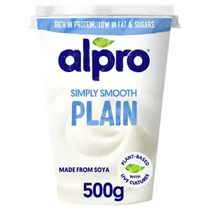 Alpro Plain Natural Soya Plant Based Yoghurt Alternative 500g