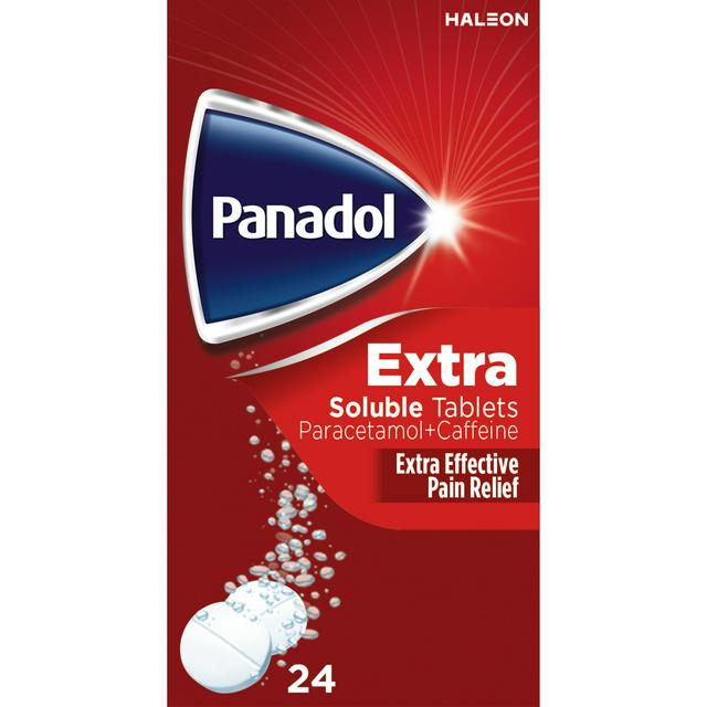 Panadol Extra Soluble paracetamol caffeine pain relief tablets x24