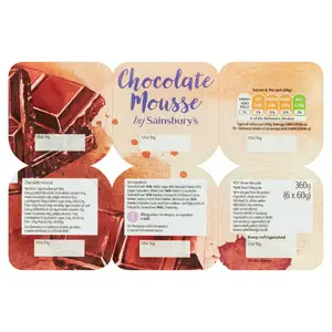 Sainsbury's Mousse Chocolate 6x60g