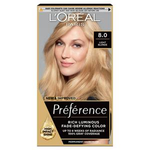 inrichting Voorzieningen worstelen L'Oreal Paris Preference Permanent Hair Dye California Light Blonde 8 |  Sainsbury's