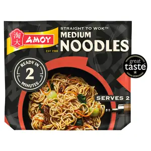 Amoy Straight to Wok Medium Noodles 2x150g