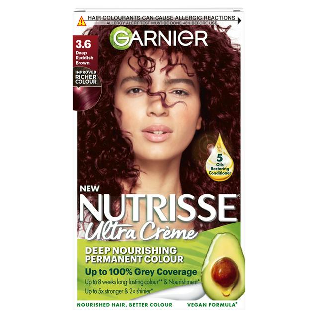 direkte biord ål Garnier Nutrisse Permanent Hair Dye Deep Reddish Brown 3.6 | Sainsbury's