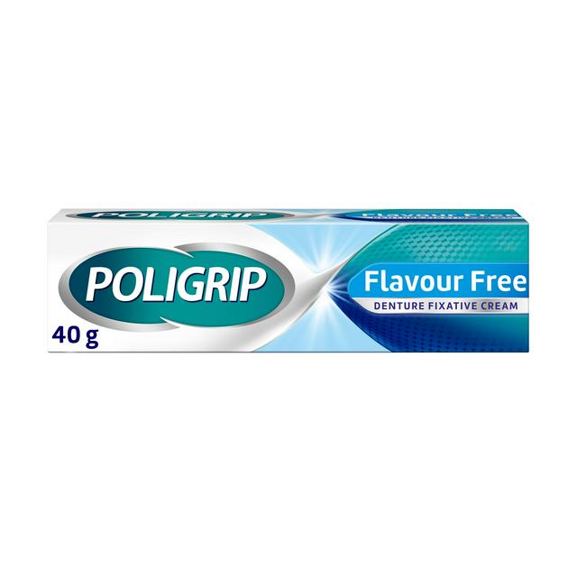 Poligrip Fixative Denture Cream, Flavour Free 40g