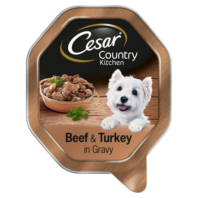 Cesar Country Kitchen Gravy Wet Adult 1 Dog Food Tray Beef Turkey 150g Sainsbury S