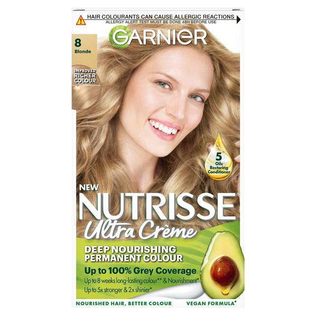 Garnier Nutrisse Permanent Hair Dye Blonde 8 | Sainsbury's