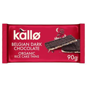 Kallo Dark Chocolate Rice Cake Thins Gluten Free 90g