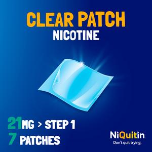 NiQuitin Clear Patch Step 1 Quit Smoking Aid - 7 Nicotine Patches for 1 Weeks Treatment 21mg - gallery image 3