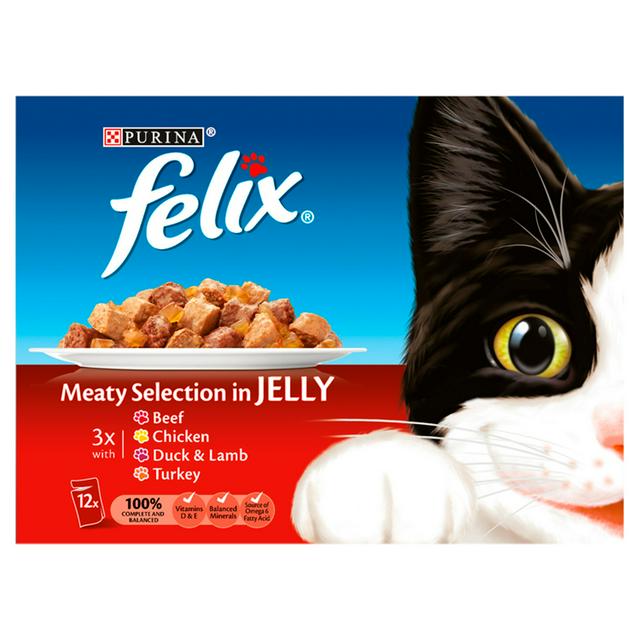 Felix Cat Food Meaty Selection In Jelly 12 X 100g