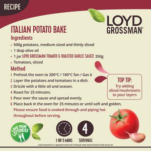 Loyd Grossman Pasta Sauce, Roasted Garlic & Tomato 350g - gallery image 3