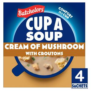 Batchelors Cup a Soup, Cream of Mushroom with Croutons x4 99g - video