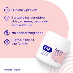 E45 Moisturiser Cream for Dry Skin & Eczema 350g - gallery image 2