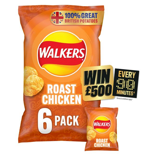 Walkers Roast Chicken Multipack Crisps 6x25g