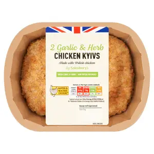 Sainsbury's Fresh British Chicken Breaded Kyiv With garlic & Herb Butter x2 260g