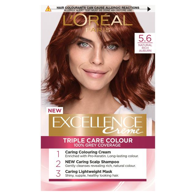 L'Oreal Paris Excellence Permanent Hair Dye Rich Auburn Red  |  Sainsbury's