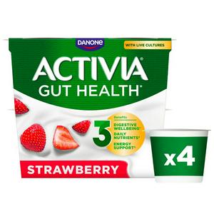 Activia Strawberry Gut Health Fruit Yoghurt Multipack 4 x 115g - video